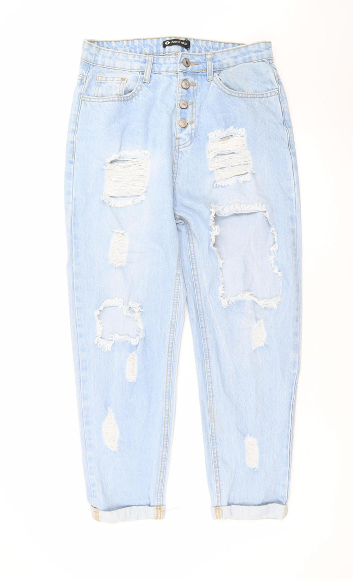 I Saw It First Women's Blue Distressed Mom Jeans Size 16