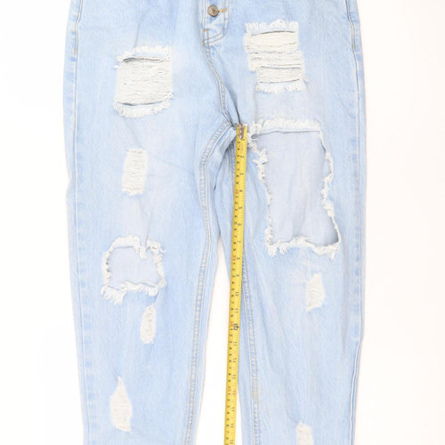 I Saw It First Women's Blue Distressed Mom Jeans Size 16