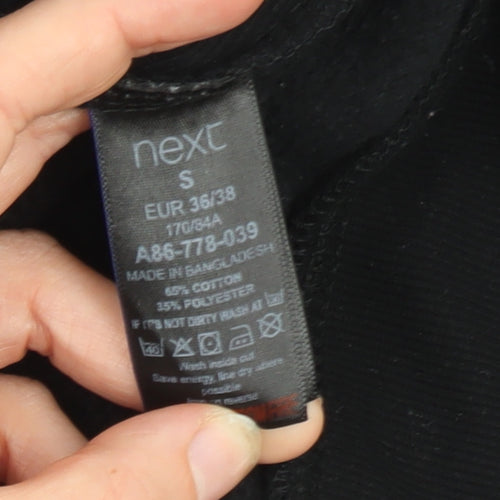 Next Men's Black Pullover Hoodie Size S Cotton Blend Fleece