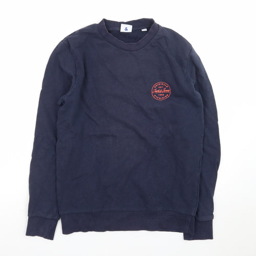Jack & Jones Men's Blue Crew Neck Pullover Sweatshirt Size S