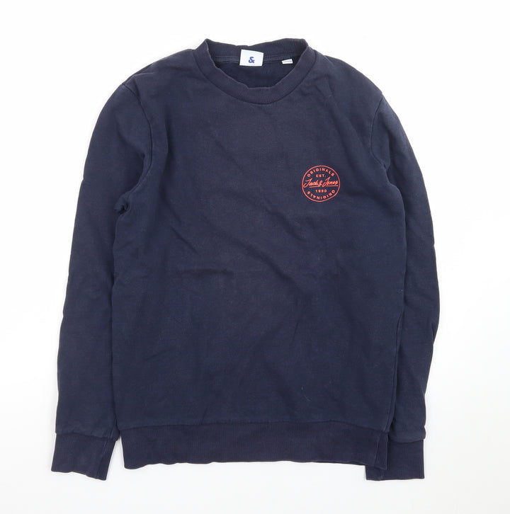Jack & Jones Men's Blue Crew Neck Pullover Sweatshirt Size S