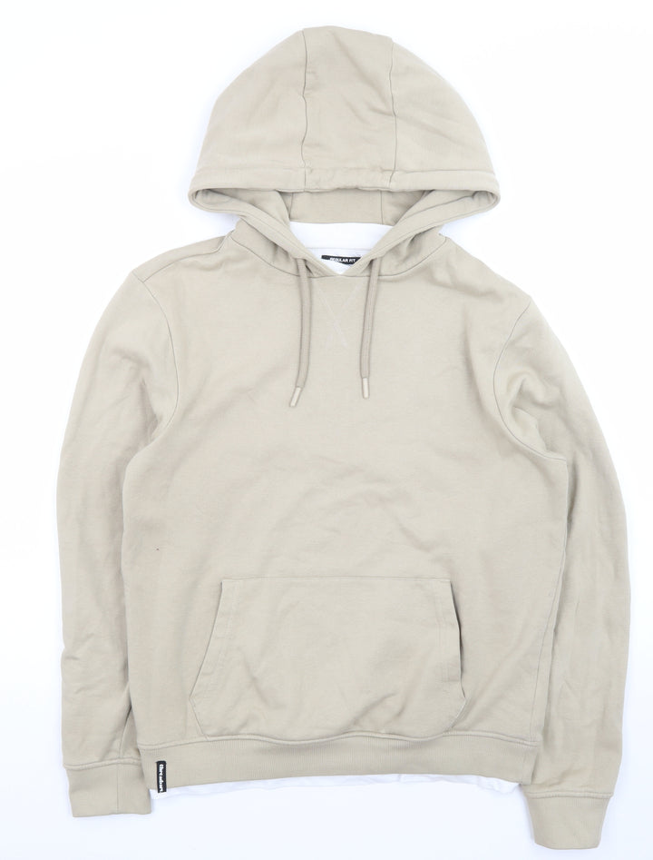 Threadbare Mens Beige Pullover Hoodie Size S Regular Fit