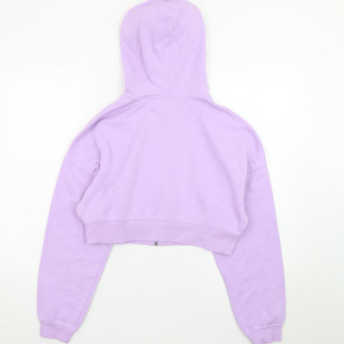 H&M Divided Womens Purple Full Zip Cropped Hoodie Size M