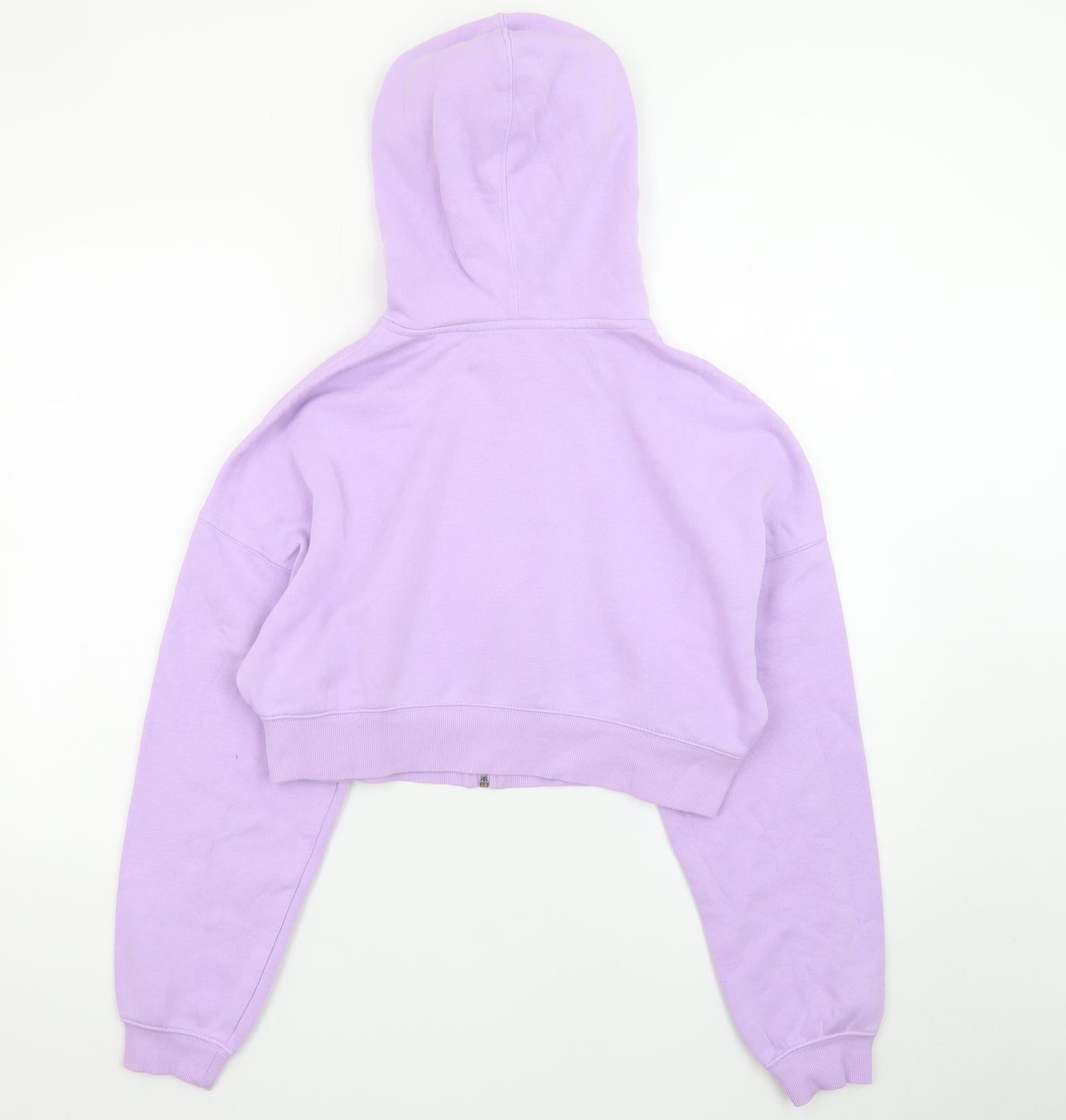 H&M Divided Womens Purple Full Zip Cropped Hoodie Size M