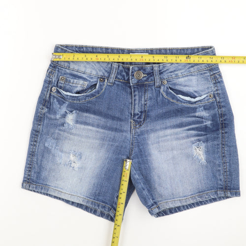 Mudd Womens Blue Denim Boyfriend Shorts Size 10 Stretch Casual