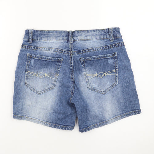 Mudd Womens Blue Denim Boyfriend Shorts Size 10 Stretch Casual