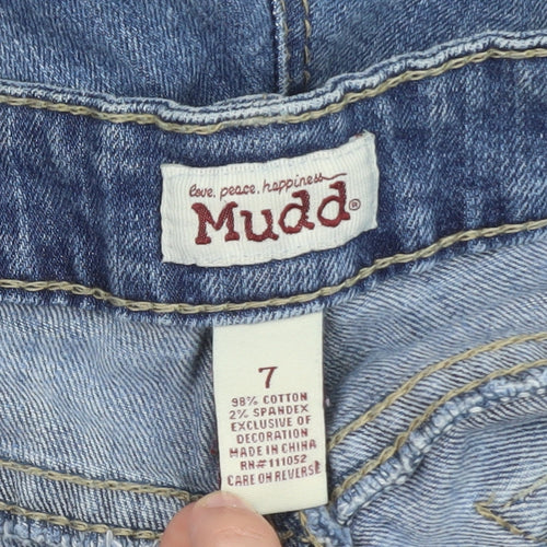 Mudd Womens Blue Denim Boyfriend Shorts Size 10 Stretch Casual