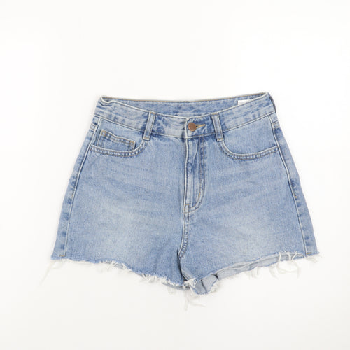 AURA Womens Blue Denim Cut-Off Shorts Size 10 High Waist
