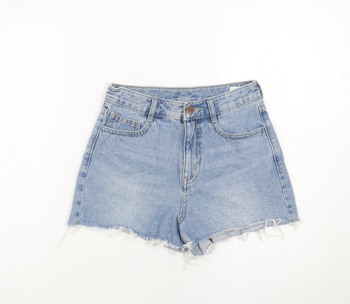AURA Womens Blue Denim Cut-Off Shorts Size 10 High Waist