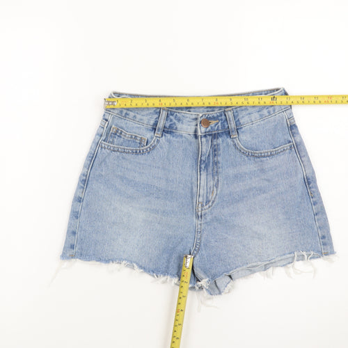 AURA Womens Blue Denim Cut-Off Shorts Size 10 High Waist
