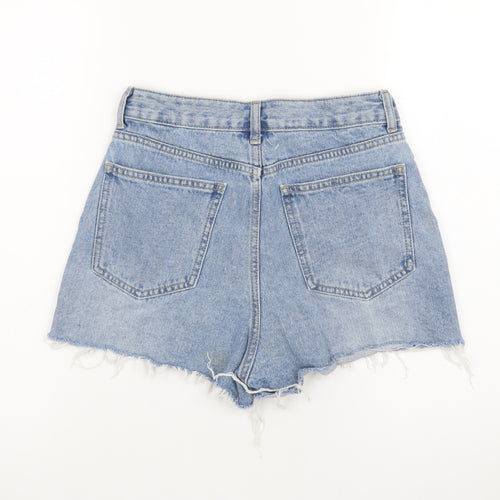 AURA Womens Blue Denim Cut-Off Shorts Size 10 High Waist
