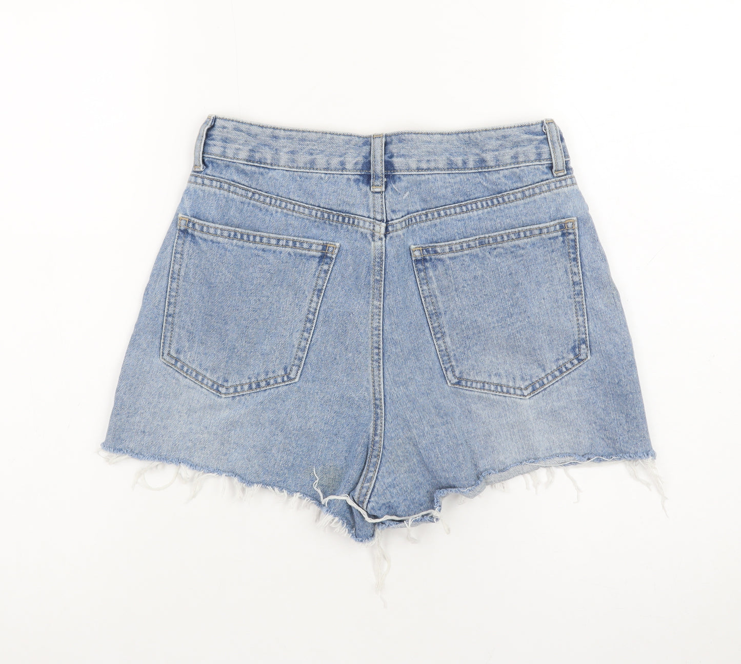 AURA Womens Blue Denim Cut-Off Shorts Size 10 High Waist