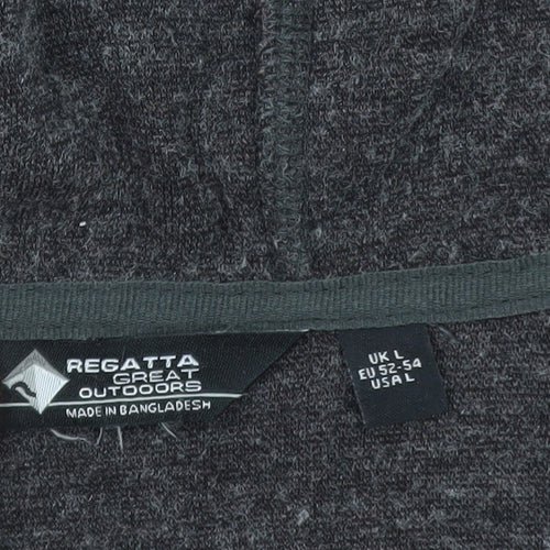 Regatta Men's Grey Full Zip Hooded Outdoor Fleece Jacket L