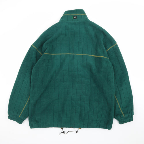 Outdoor Scene Mens Green Fleece Full Zip Jacket Size M