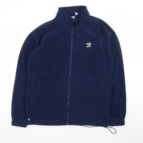 Adidas Men Blue Fleece Full Zip Basic Jacket M Sports Casual