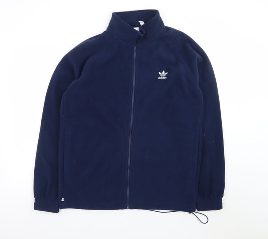 Adidas Men Blue Fleece Full Zip Basic Jacket M Sports Casual