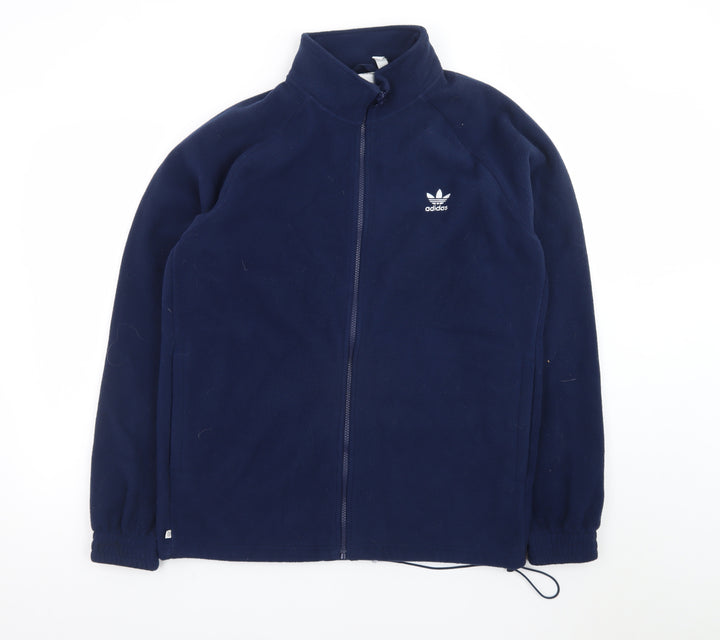 Adidas Men Blue Fleece Full Zip Basic Jacket M Sports Casual