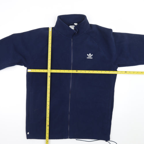 Adidas Men Blue Fleece Full Zip Basic Jacket M Sports Casual
