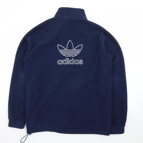 Adidas Men Blue Fleece Full Zip Basic Jacket M Sports Casual
