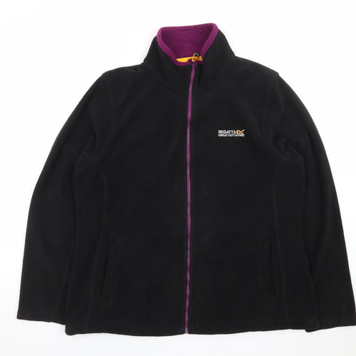 Regatta Women's Black Fleece Jacket Size 16 Full Zip Outdoor