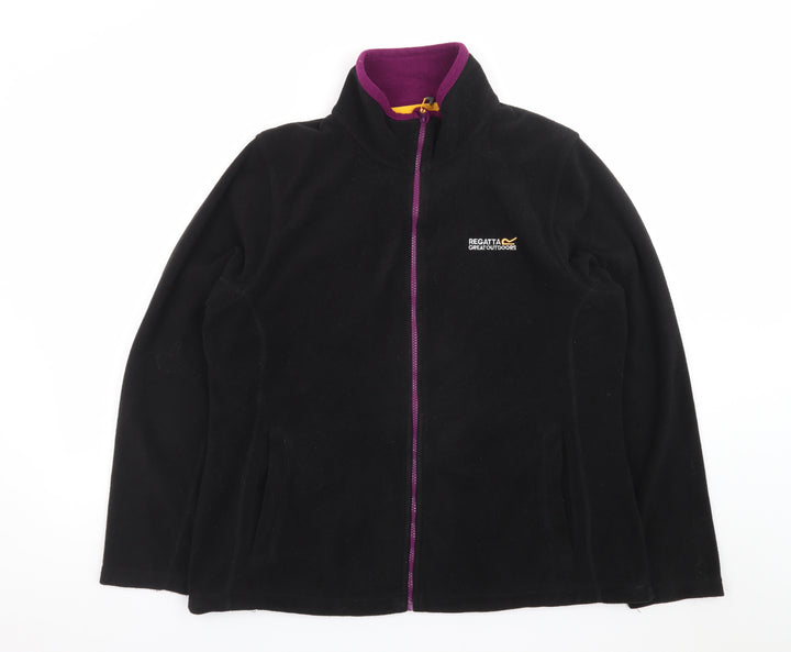Regatta Women's Black Fleece Jacket Size 16 Full Zip Outdoor