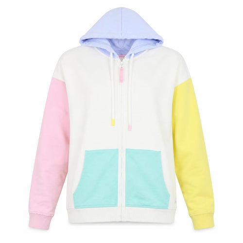 Joules Womens Multicoloured Full Zip Hoodie UK 10 Cotton Blend