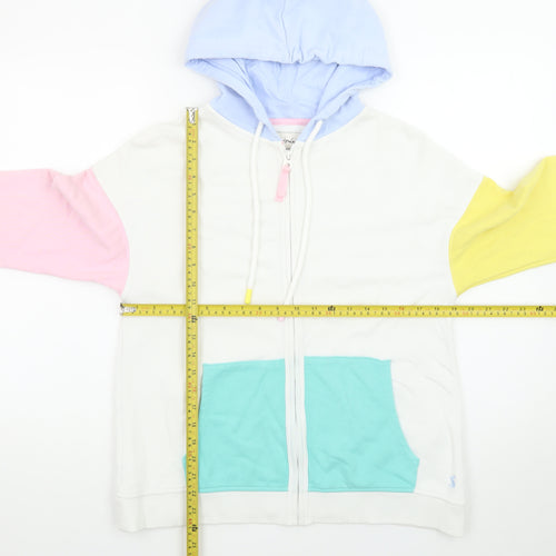 Joules Womens Multicoloured Full Zip Hoodie UK 10 Cotton Blend