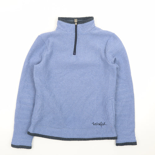 Weird Fish Women Blue Size 8 1/4 Zip Fleece Sweatshirt