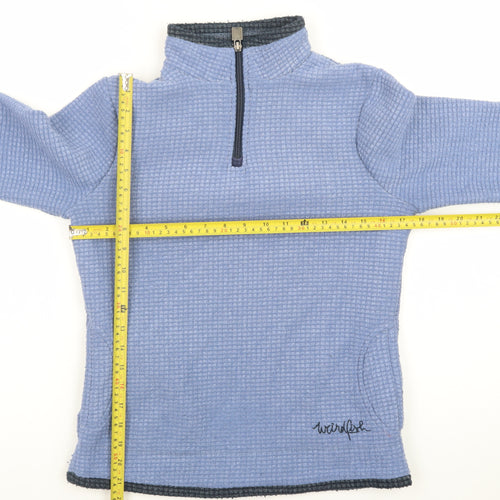 Weird Fish Women Blue Size 8 1/4 Zip Fleece Sweatshirt