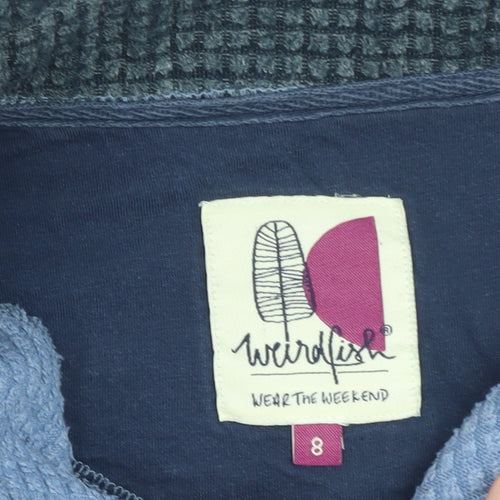 Weird Fish Women Blue Size 8 1/4 Zip Fleece Sweatshirt