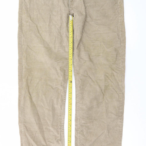 Levi's 505 Men's Beige Corduroy Straight Leg Trousers W32 L34