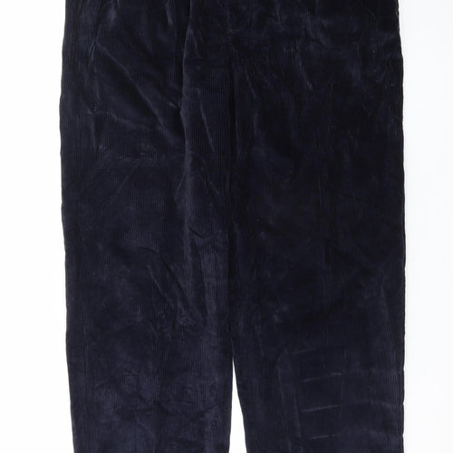 Tommy Hilfiger Men's Blue Corduroy Pleated Trousers 36W 32L