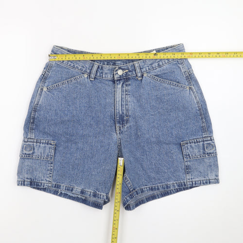 Riders Womens Blue Denim Cargo Shorts Size 10 Cotton Relaxed Fit
