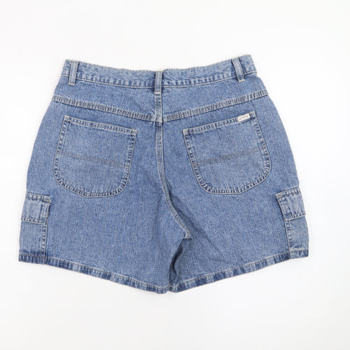 Riders Womens Blue Denim Cargo Shorts Size 10 Cotton Relaxed Fit