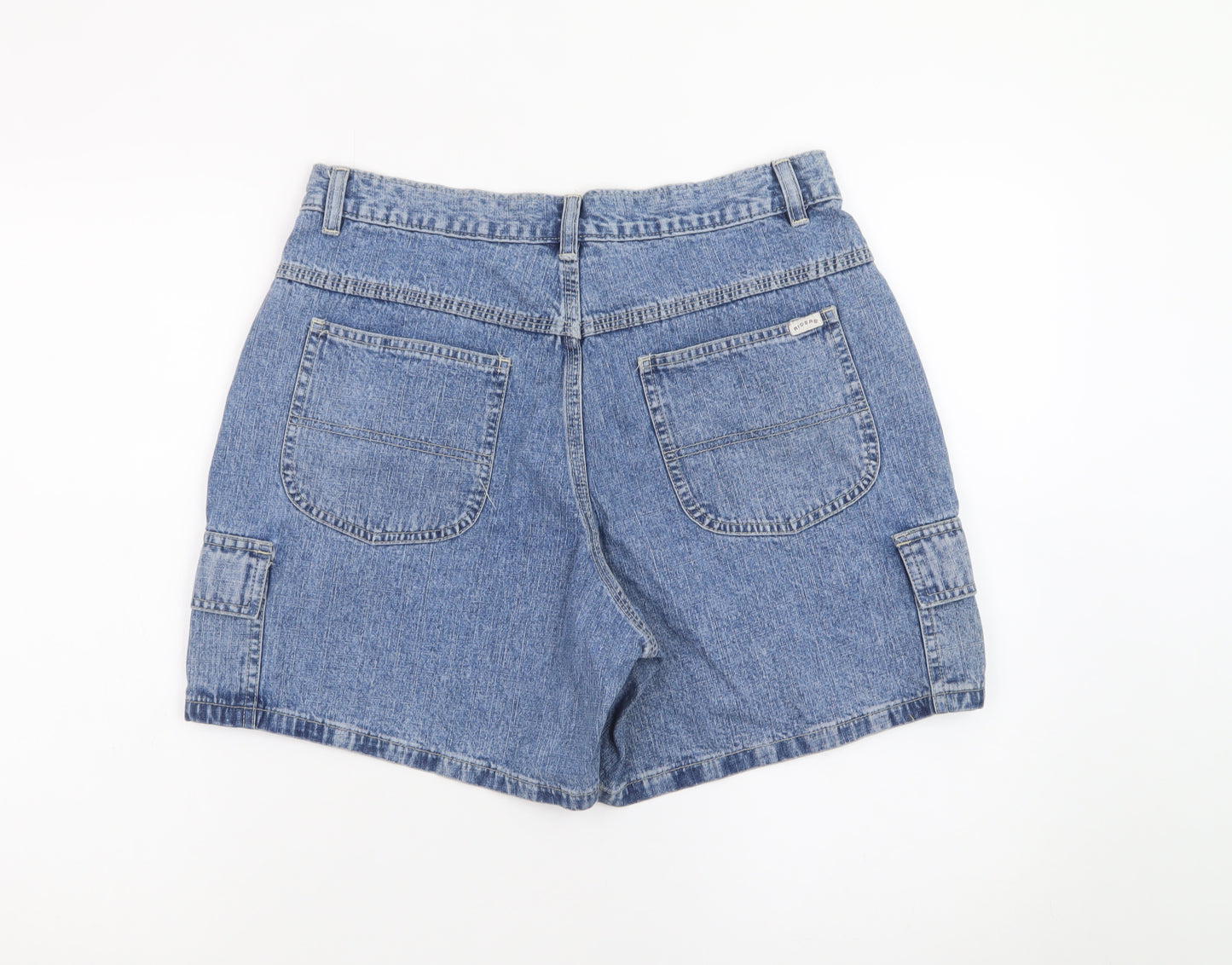 Riders Womens Blue Denim Cargo Shorts Size 10 Cotton Relaxed Fit
