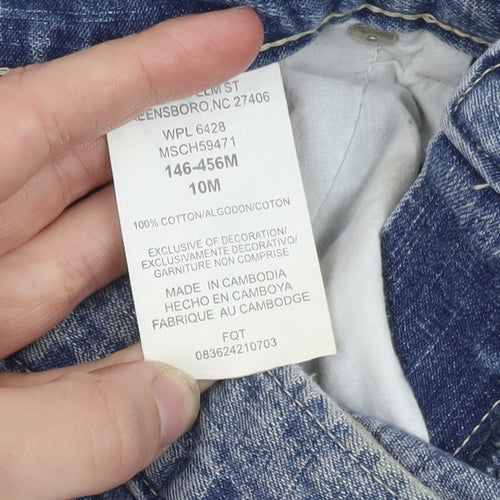Riders Womens Blue Denim Cargo Shorts Size 10 Cotton Relaxed Fit