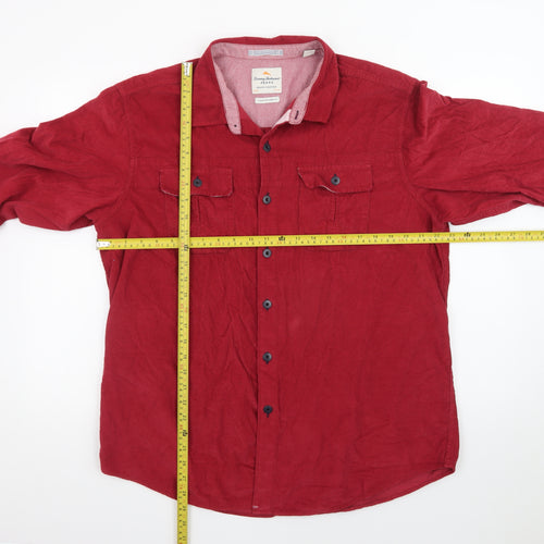 Tommy Bahama Men's Red Cotton Corduroy Long Sleeve Button-Up Shirt XL