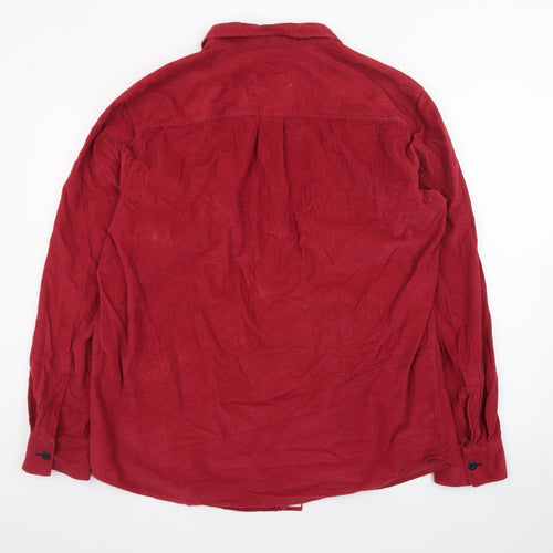 Tommy Bahama Men's Red Cotton Corduroy Long Sleeve Button-Up Shirt XL