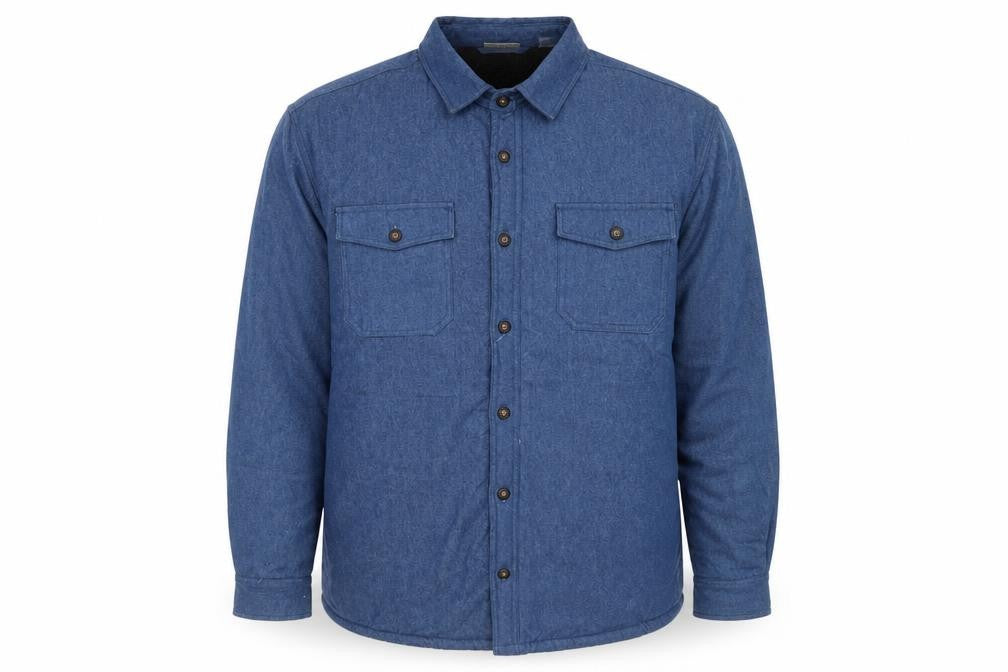 Front view of Rugged Earth Outfitters Men's Blue Cotton Flannel XL Jacket