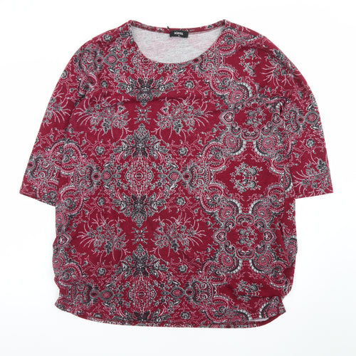 Klass Womens Red Paisley Tunic Jersey Top XL