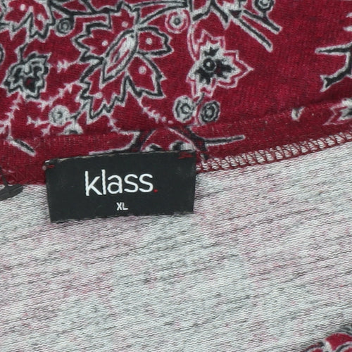 Klass Womens Red Paisley Tunic Jersey Top XL