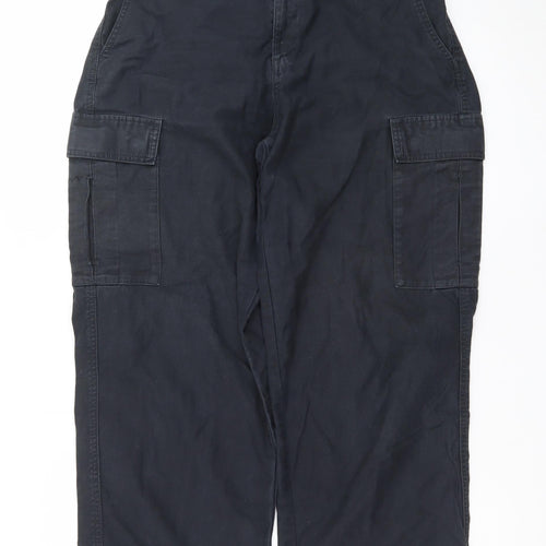 Uniqlo Men's Black Cargo Trousers L Regular Fit Cotton