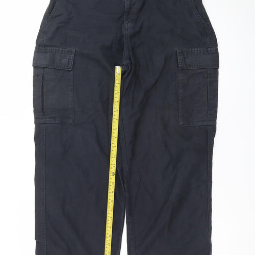 Uniqlo Men's Black Cargo Trousers L Regular Fit Cotton