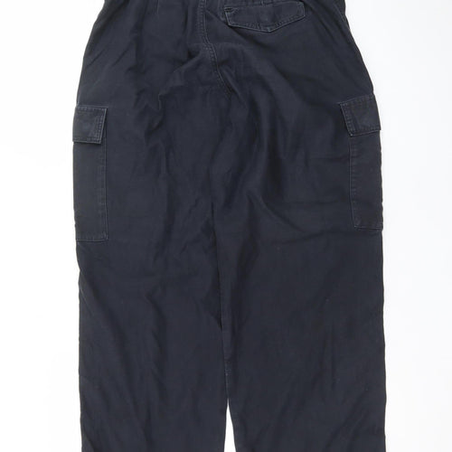 Uniqlo Men's Black Cargo Trousers L Regular Fit Cotton