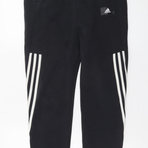 Adidas Boys Black Jogger Trousers 13-14 Years Elastic Waist Sportswear