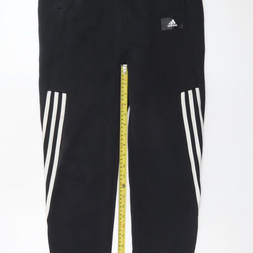 Adidas Boys Black Jogger Trousers 13-14 Years Elastic Waist Sportswear