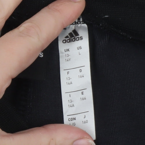 Adidas Boys Black Jogger Trousers 13-14 Years Elastic Waist Sportswear