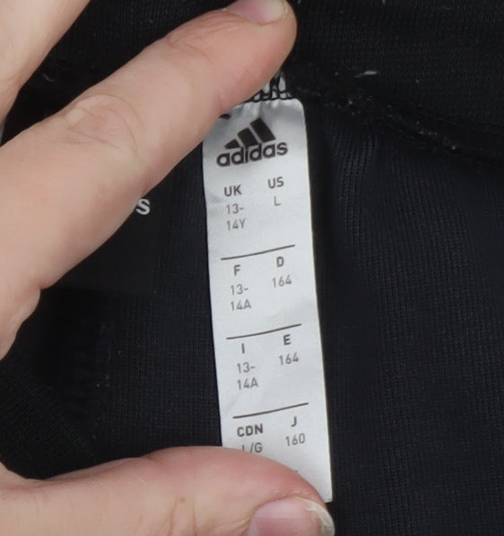 Adidas Boys Black Jogger Trousers 13-14 Years Elastic Waist Sportswear