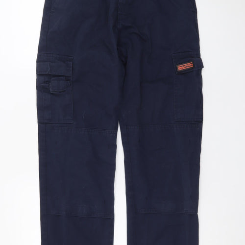 Wright Fits Men's Blue Cargo Work Trousers 30W 31L Cotton Regular Fit