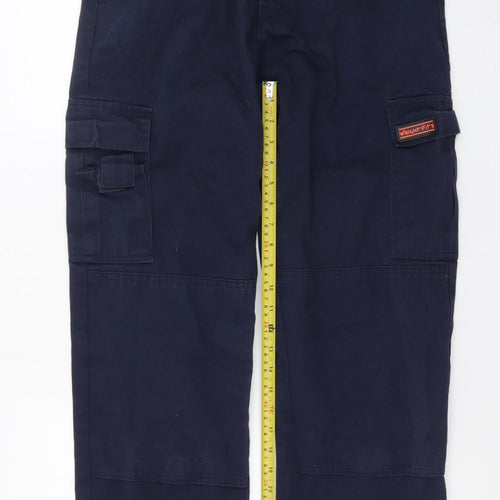 Wright Fits Men's Blue Cargo Work Trousers 30W 31L Cotton Regular Fit